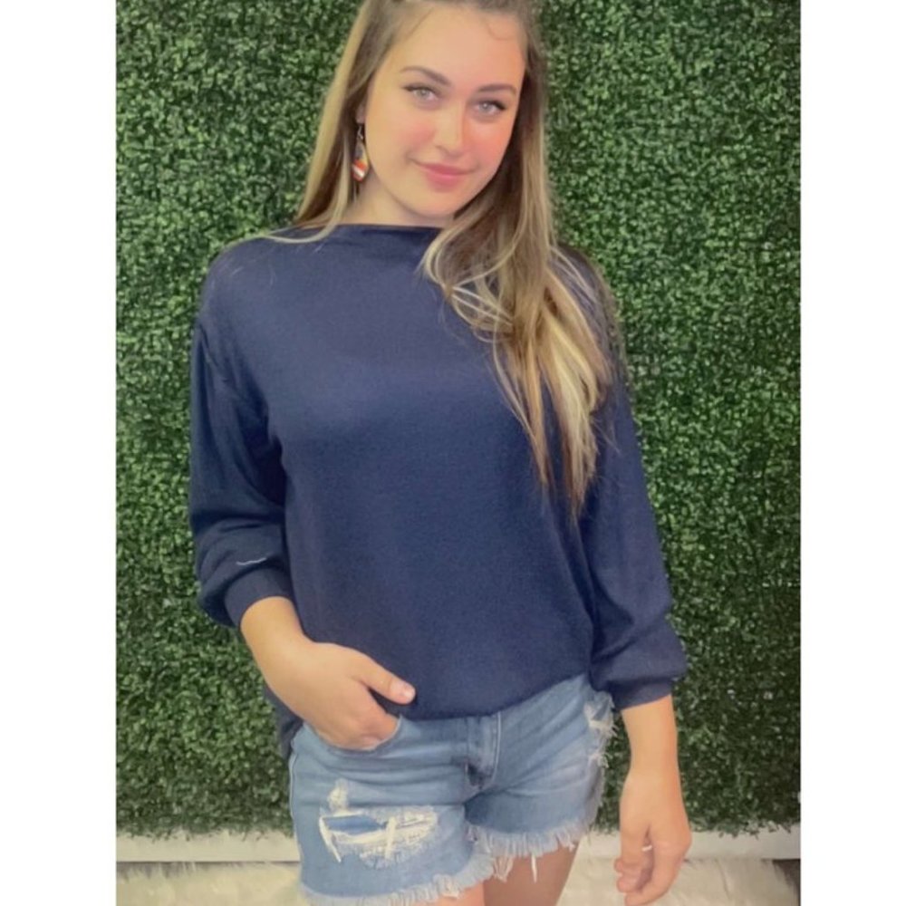 BOAT NECK PULLOVER SWEATER KNIT TOP WITH RAW SEAM